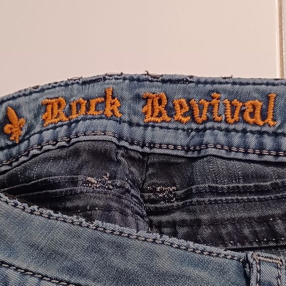 Rock Revival Gia Jeans Size 30 Low-Rise Distressed Thin Stretch Denim Light Wash - Picture 6 of 13